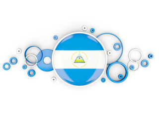 Round flag of nicaragua with circles pattern