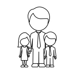 silhouette man with his children icon, vector illustraction design