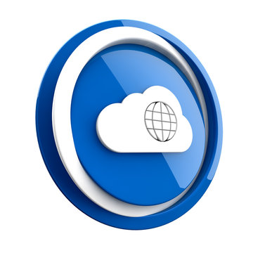 recommend clip art: ikona plastikowa 3D niebieskie koło i pierścień