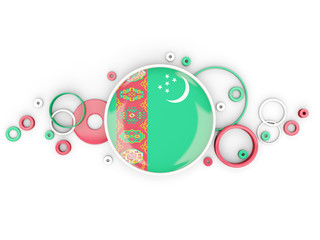 Obraz na płótnie Canvas Round flag of turkmenistan with circles pattern