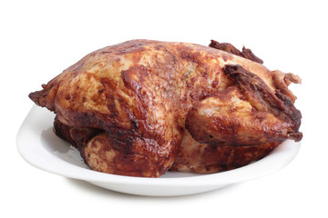 Piece of raw chicken meat on a white background