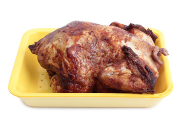 Piece of raw chicken meat on a white background