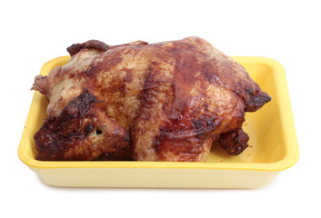 Piece of raw chicken meat on a white background