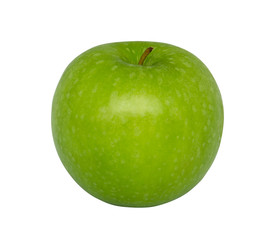 Green apple on white background