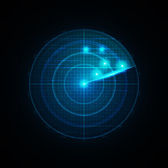 Realistic vector radar in searching 