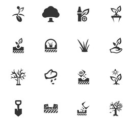 Gardening icons set