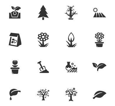 Gardening icons set