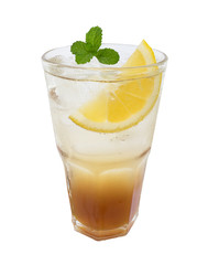Lime honey soda isolated on white background