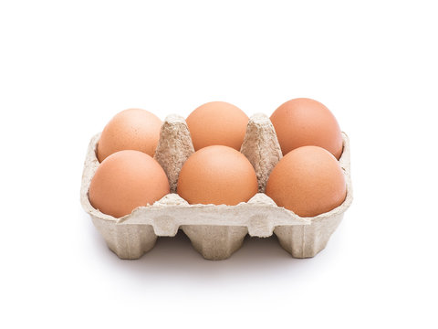 Organic Egg Pack Isolated on White