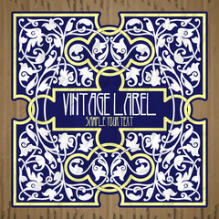 vector vintage items: label Art Nouveau