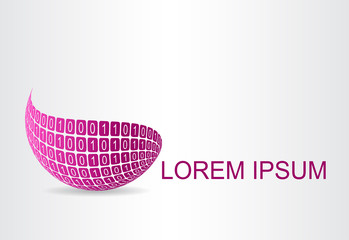 Logo stylized spherical surface with abstract shapes