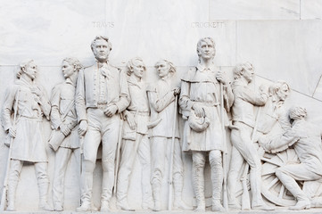 Alamo Cenotaph, the monument to Battle of Alamo, in historical district of San Antonio, TX
