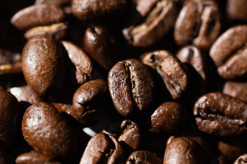 Black coffee grains
