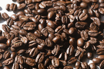 Black coffee grains