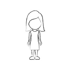 figure woman sticker icon, vector illustraction design