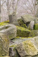 stone pile at early spring time