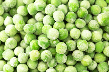 Vegetable food background, healthy vegetarian natural meal. Fresh frozen peas