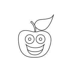 figure kawaii fruit apple happy icon, vector illustration design