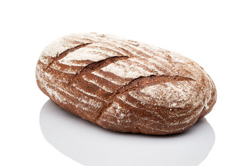 bread loaf on white background