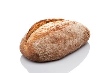 bread loaf on white background