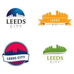 Leeds City Landscape Cityscape Skyline Logo Template