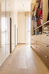 Spacious wooden wardrobe