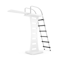 Swimming Pool Jump Board. 3d Rendering