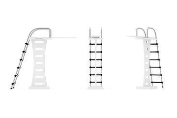Swimming Pool Jump Board. 3d Rendering