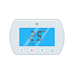 Electronic thermostat with a screen. Under floor heating control. Temperature control.