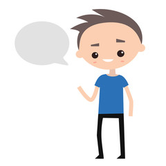 Handsome teenager introducing himself