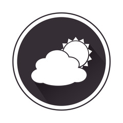 monochrome border with silhouette cloud and sun vector illustration