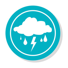 circular frame with silhouette rain storm weather icon vector illustration