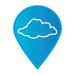Mark icon pointer gps with silhouette cloud icon vector illustration