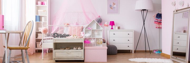 Dreamy bedroom of little girl