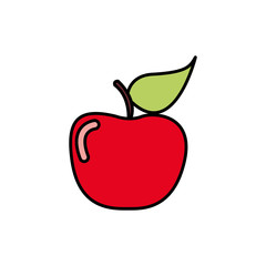 colorful apple fruit icon stock, vector illustration desing