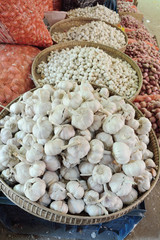 Fresh garlics for sale in the market