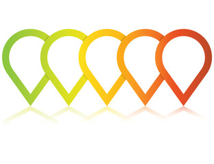 colorful pin point diagram template