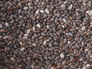 Closeup of chia seeds. Healthy food ingredient