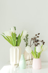 Springtime Tulip Flower Vase Decoration