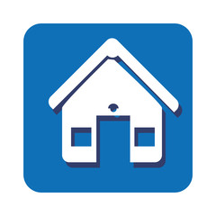 square button facade house icon design vector illustration