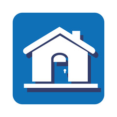 square button silhouette house icon design vector illustration