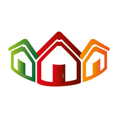 colorful abstract set collection houses icon design vector illustration