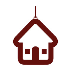 color contour with silhouette home vector illustration