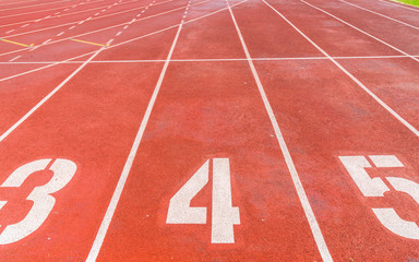 Numbers of track lanes