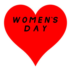 Long red heart for womens day with black path and a black fill caption.