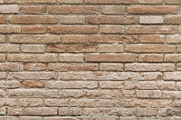 Old red brick painted wall background texture