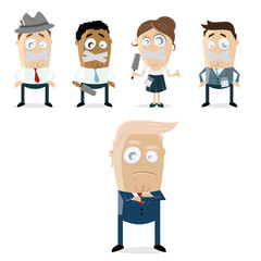 angry politician and journalists with duct tape