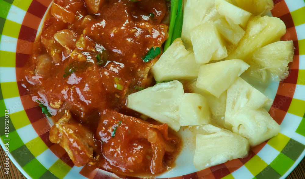 Canvas Prints pork with pineapple salsa