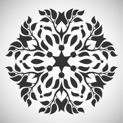 Silhouette of an abstract foliage frame.