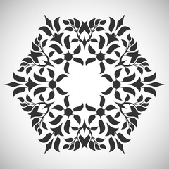 Silhouette of an abstract foliage frame.